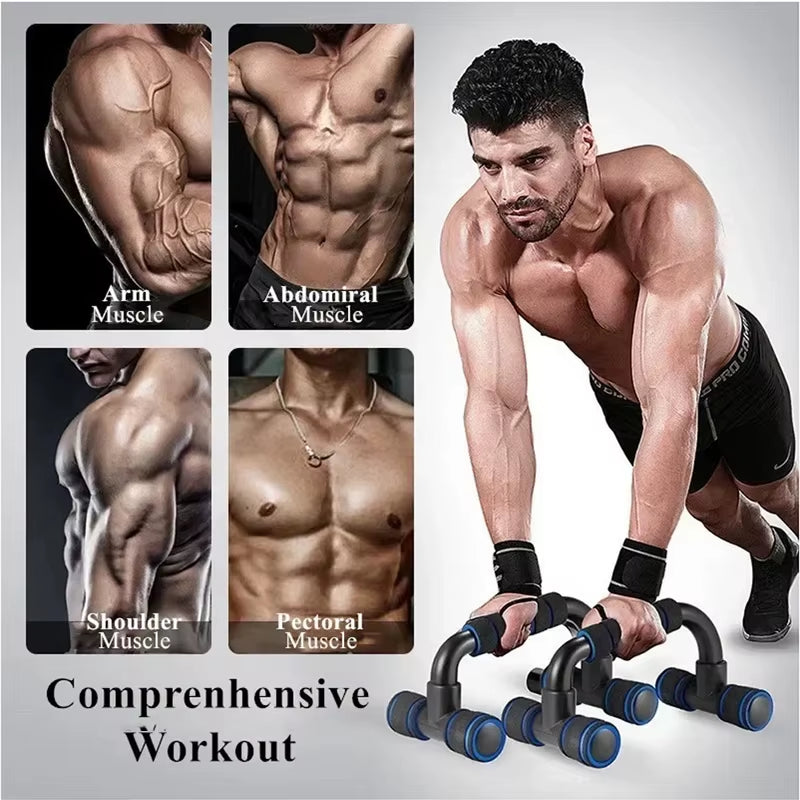 GYM Non-Slip H-Shaped Push up Bar,Handles Home Fitness Equipment for Arm Chest Workout Anti-Skid Support Stand Fitness Sport 2Pc